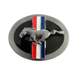 Vintage Siskiyou Ford Mustang Belt Buckle Pewter and Enamel Officially Licensed